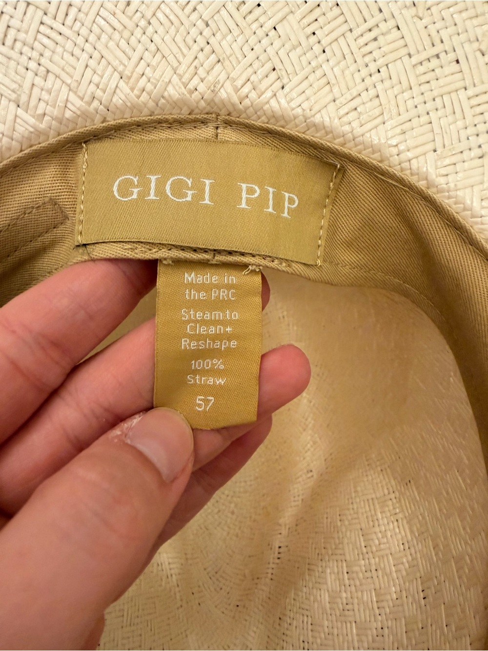 GIGI PIP Wide Brim Straw Hat in Cream - Picture 5 of 7